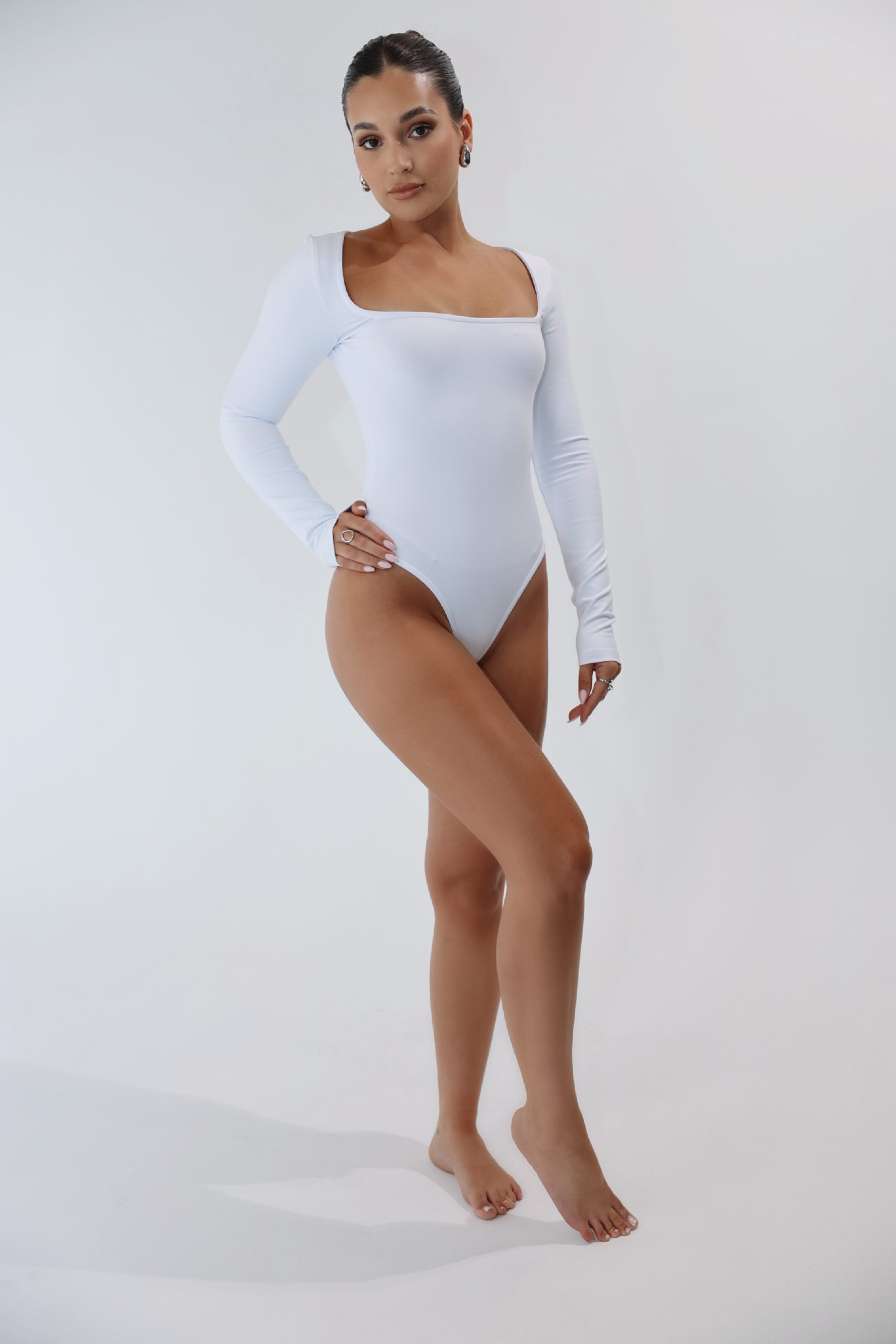 Essentials Bodysuit Long Sleeve White